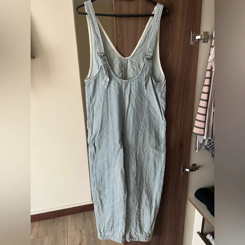 Women’s We The Free High Roller Light denim Stripe Jumpsuit - Picture 6 of 9